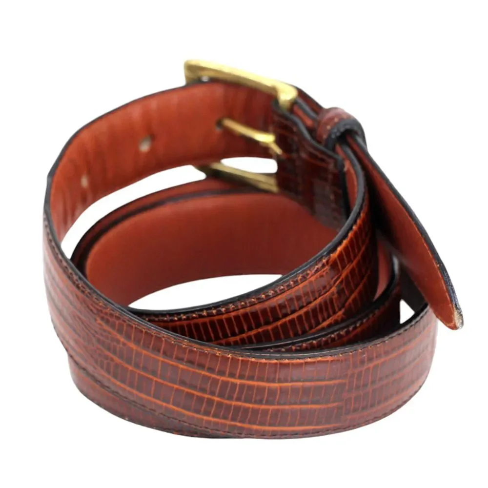 Club Room BROWN GENUINE LEATHER SNAKE 1 1/8